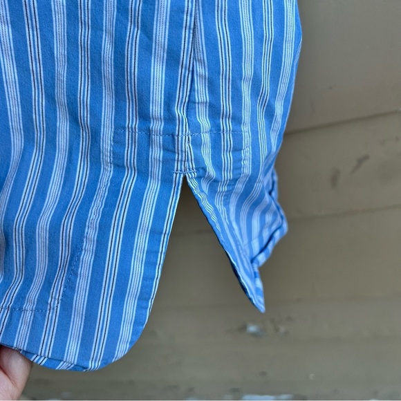 J.Jill Stripes Collared Long Sleeve Blouse - Women's Size M - Picture 5 of 6